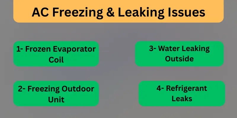 Air Conditioner Freezing & Leaking Issues
